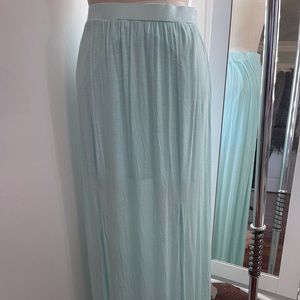 Abercrombie & Fitch Mint Green Maxi Slit Skirt L